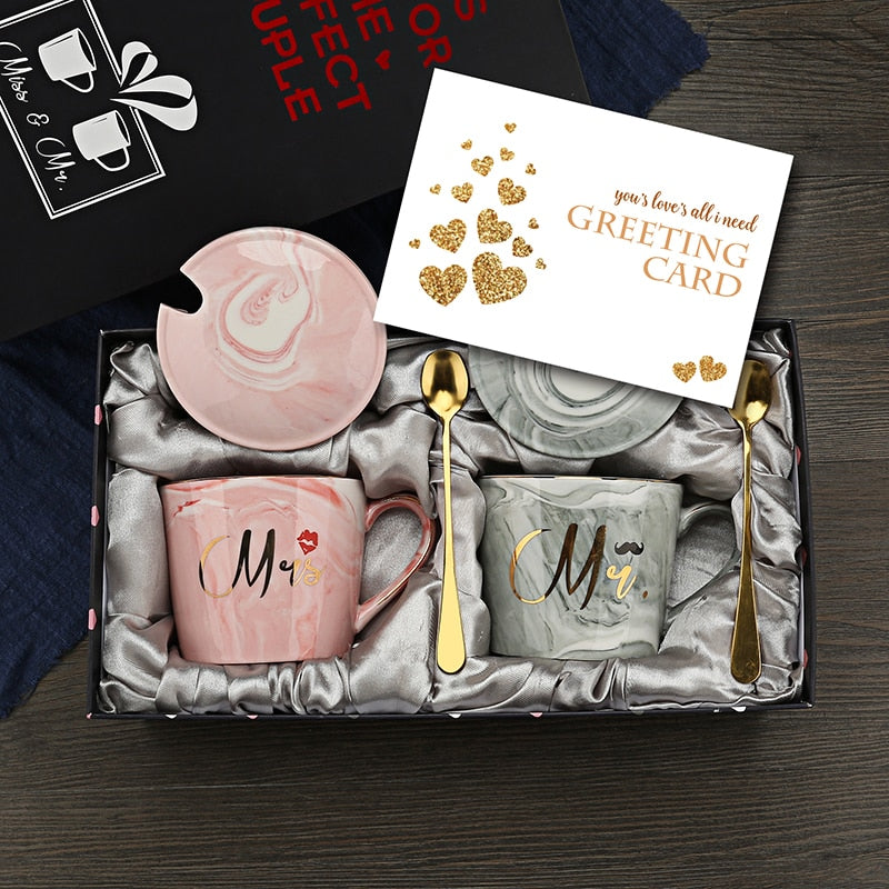 Mr and Mrs Coffee Mugs Set Perfect Gift-Set for Engagement