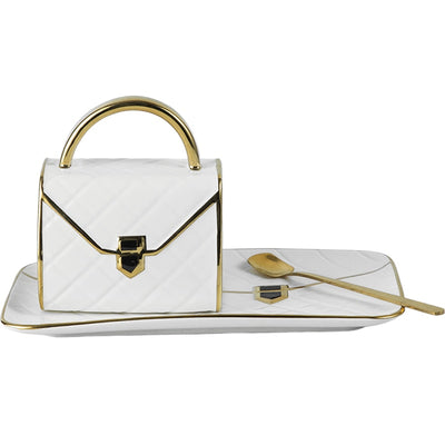 TeaLux - Handbag-Shaped Creative Mug With Saucer & Spoon