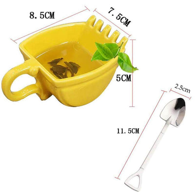 3D Yellow Excavator Mug