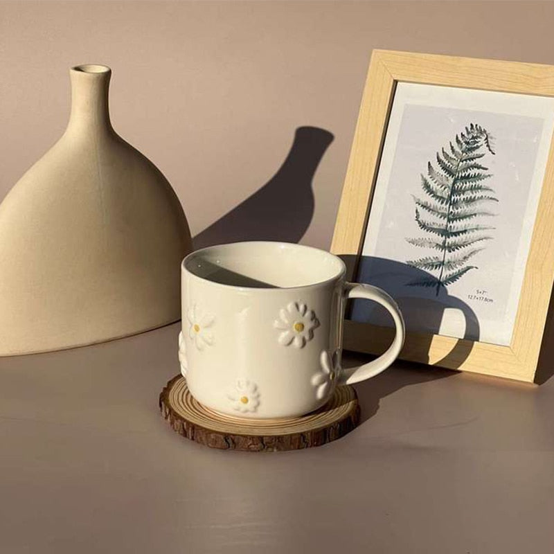 Flower Embossed Mug