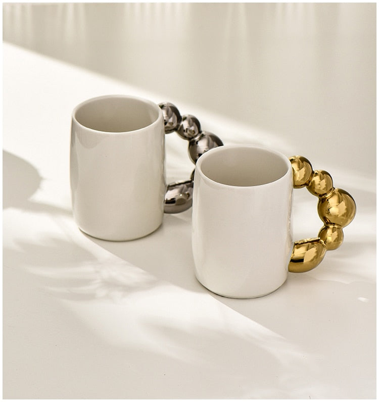 Gold Silver Ball Handle Mugs