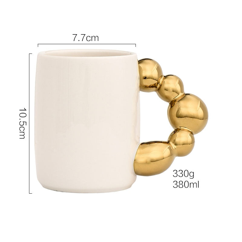 Gold Silver Ball Handle Mugs