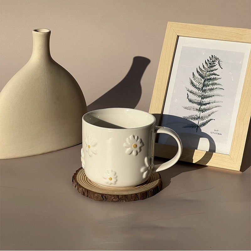 Flower Embossed Mug
