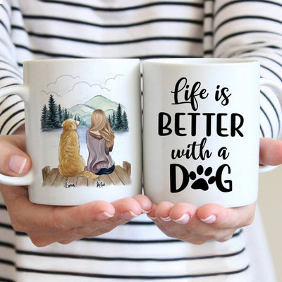 Couple and Dogs Man Women Personalized Mug