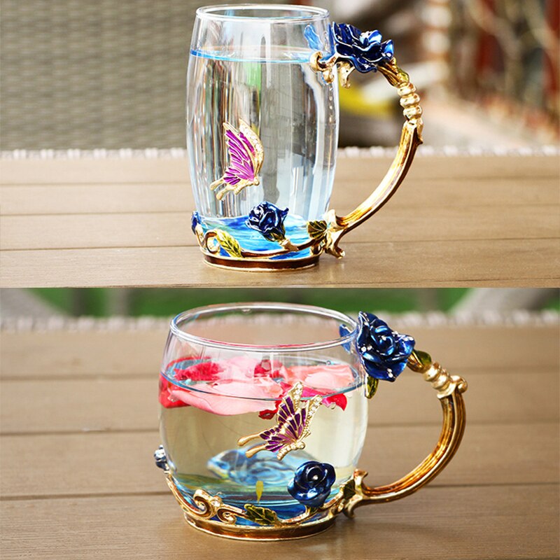 Enamel Crystal Tea Mug