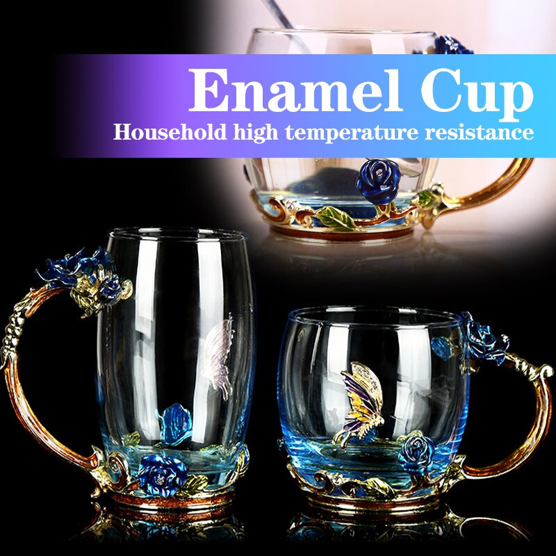 Enamel Crystal Tea Mug