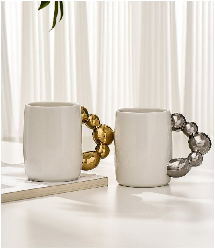 Gold Silver Ball Handle Mugs