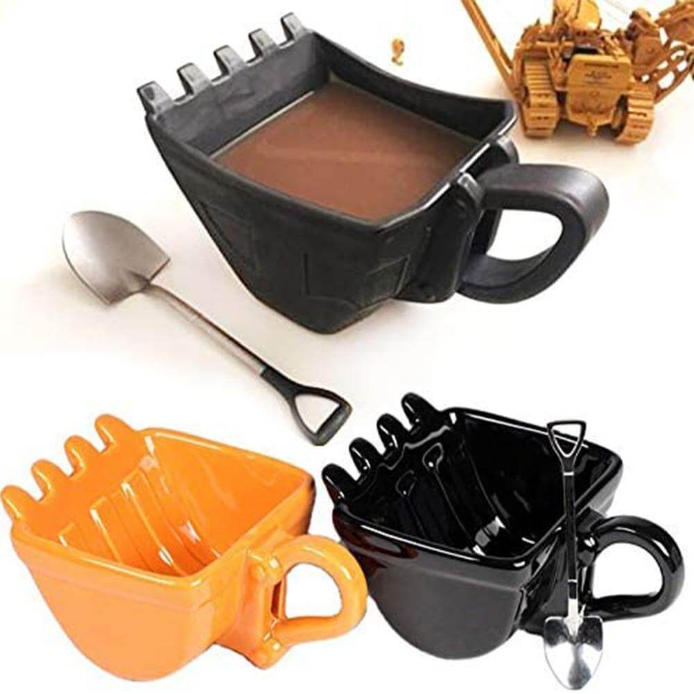 3D Yellow Excavator Mug