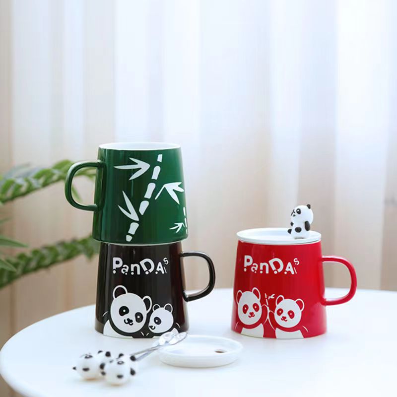 460ml Unique design panda pattern Ceramic mug
