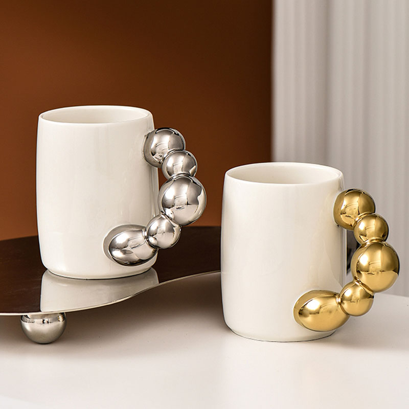 Gold Silver Ball Handle Mugs