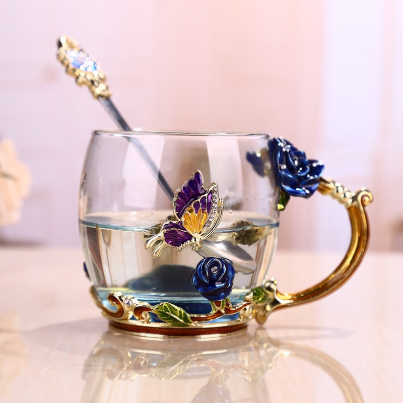 Enamel Crystal Tea Mug