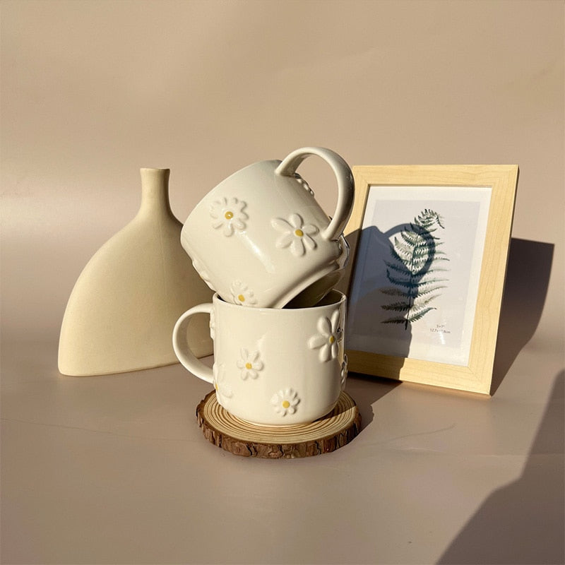 Flower Embossed Mug